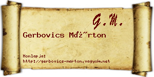 Gerbovics Márton névjegykártya