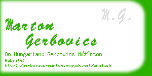 marton gerbovics business card